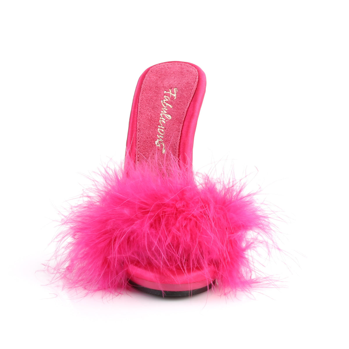POISE-501F 5" Heel, 3/8" PF Marabou Slide Sandal