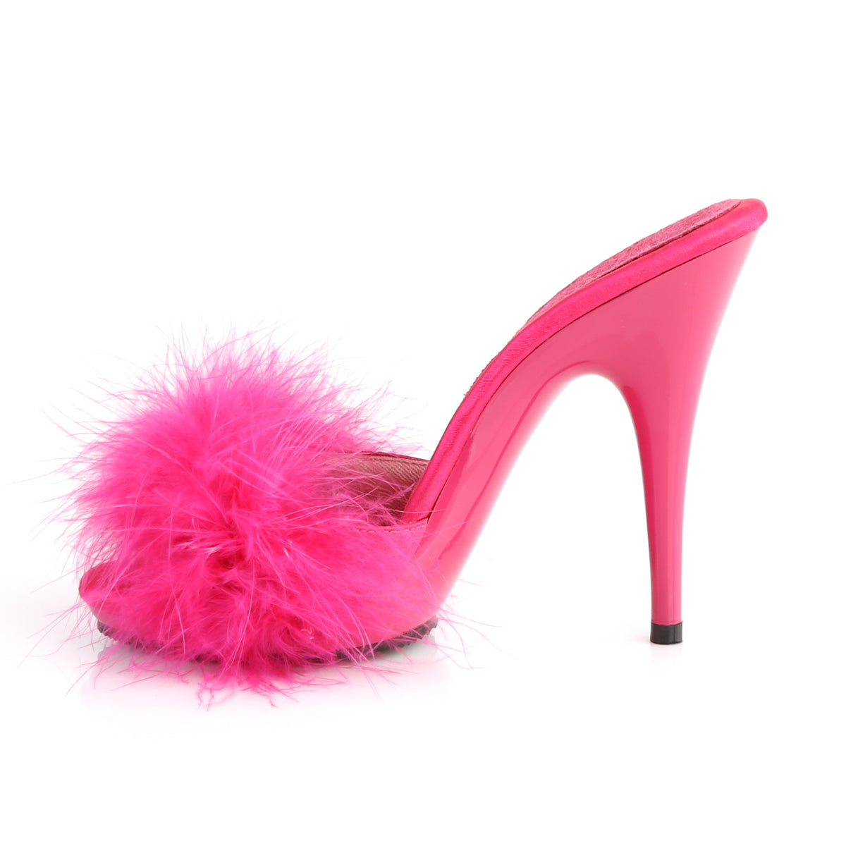 POISE-501F 5" Heel, 3/8" PF Marabou Slide Sandal