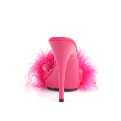 POISE-501F 5" Heel, 3/8" PF Marabou Slide Sandal