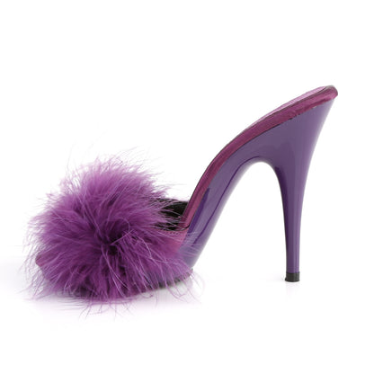 POISE-501F 5" Heel, 3/8" PF Marabou Slide Sandal