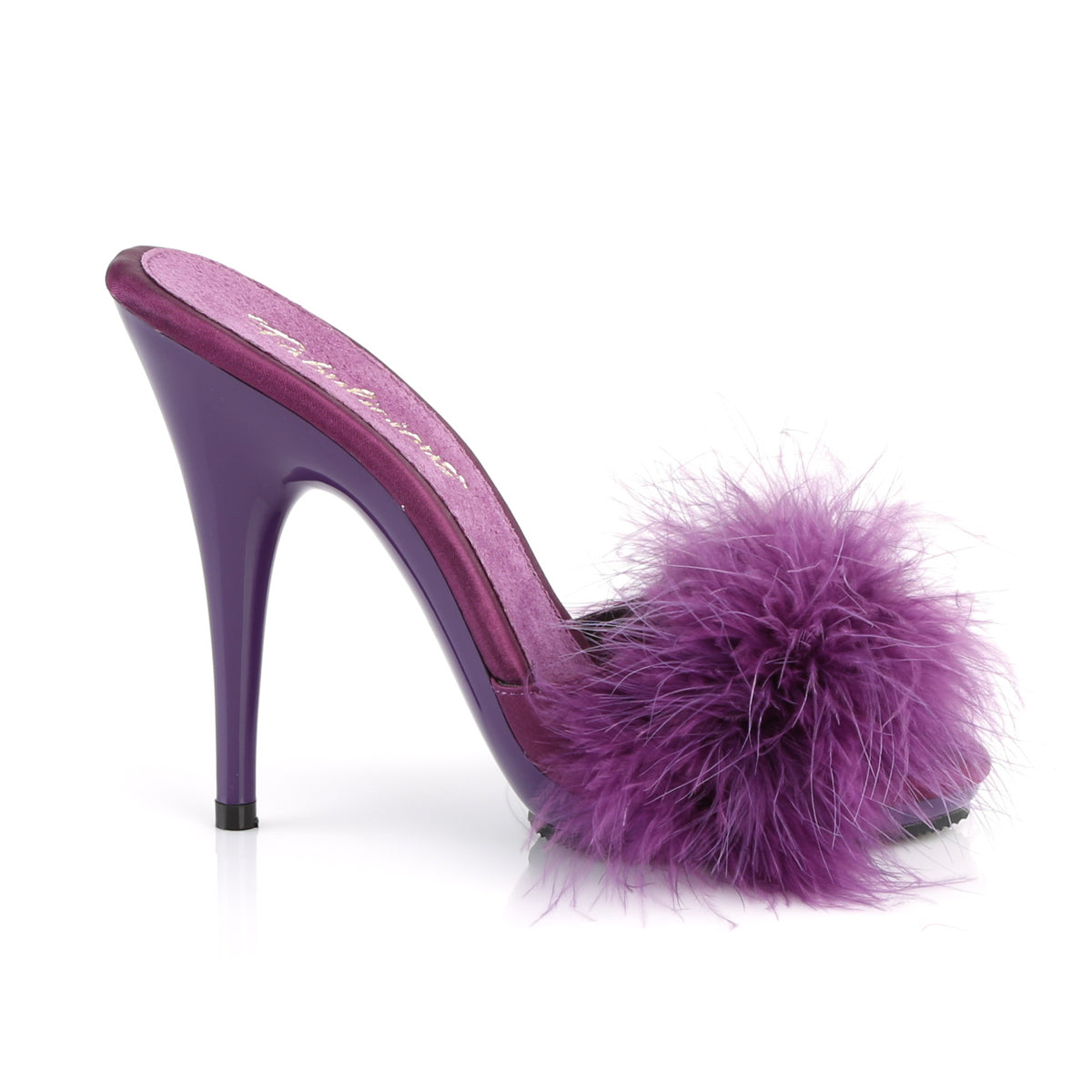 POISE-501F 5" Heel, 3/8" PF Marabou Slide Sandal