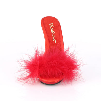 POISE-501F 5" Heel, 3/8" PF Marabou Slide Sandal