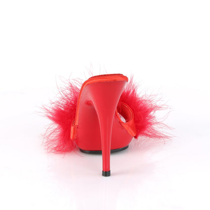 POISE-501F 5" Heel, 3/8" PF Marabou Slide Sandal