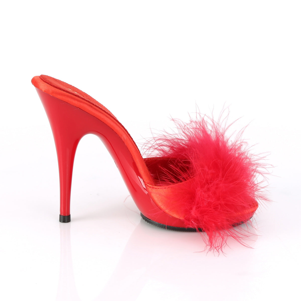 POISE-501F 5" Heel, 3/8" PF Marabou Slide Sandal