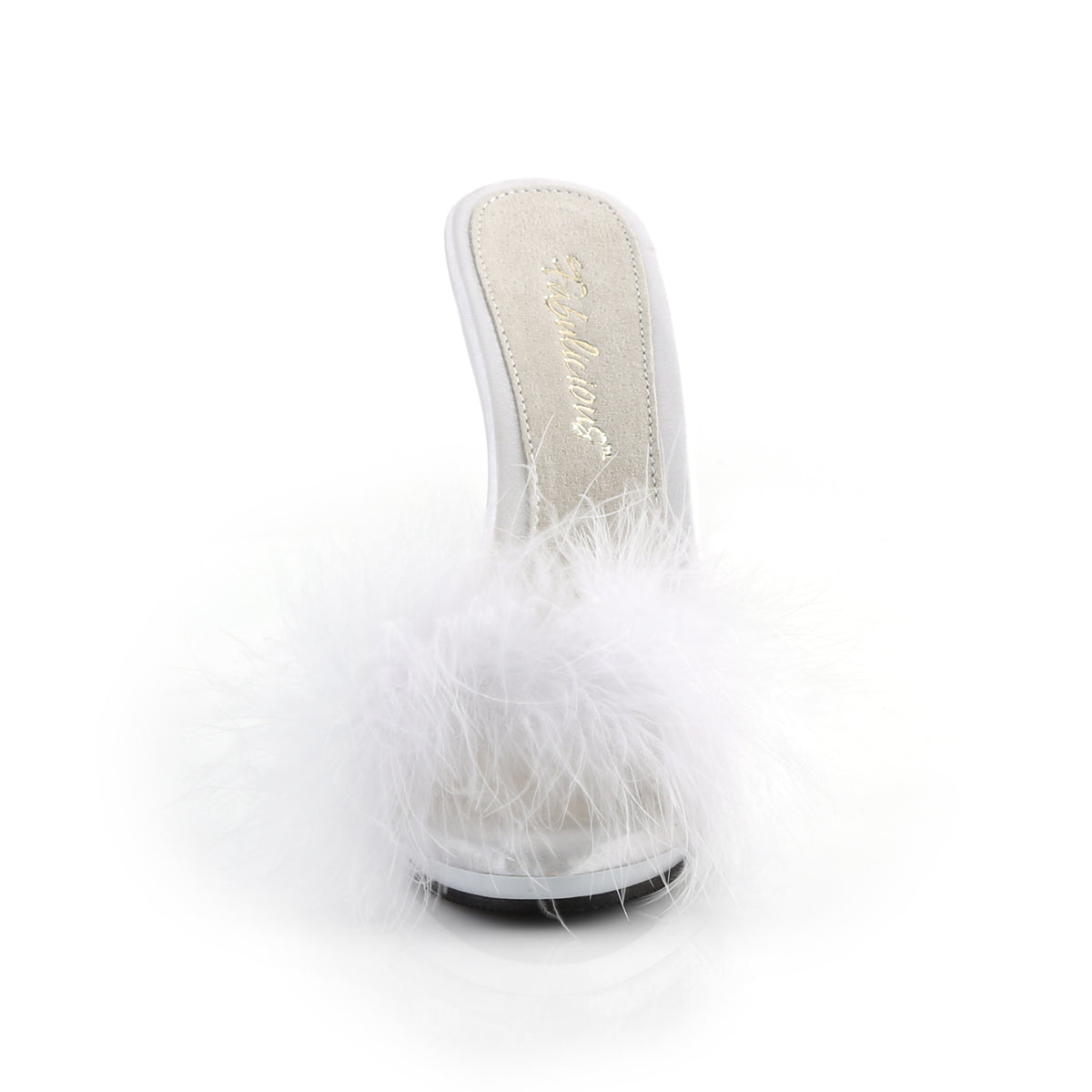 POISE-501F 5" Heel, 3/8" PF Marabou Slide Sandal