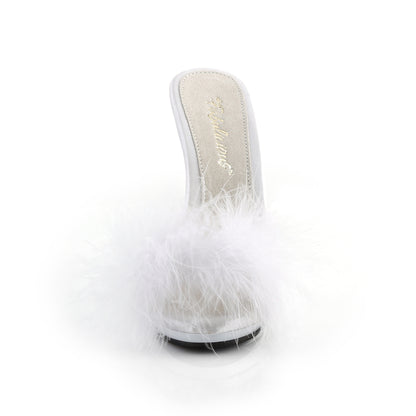 POISE-501F 5" Heel, 3/8" PF Marabou Slide Sandal