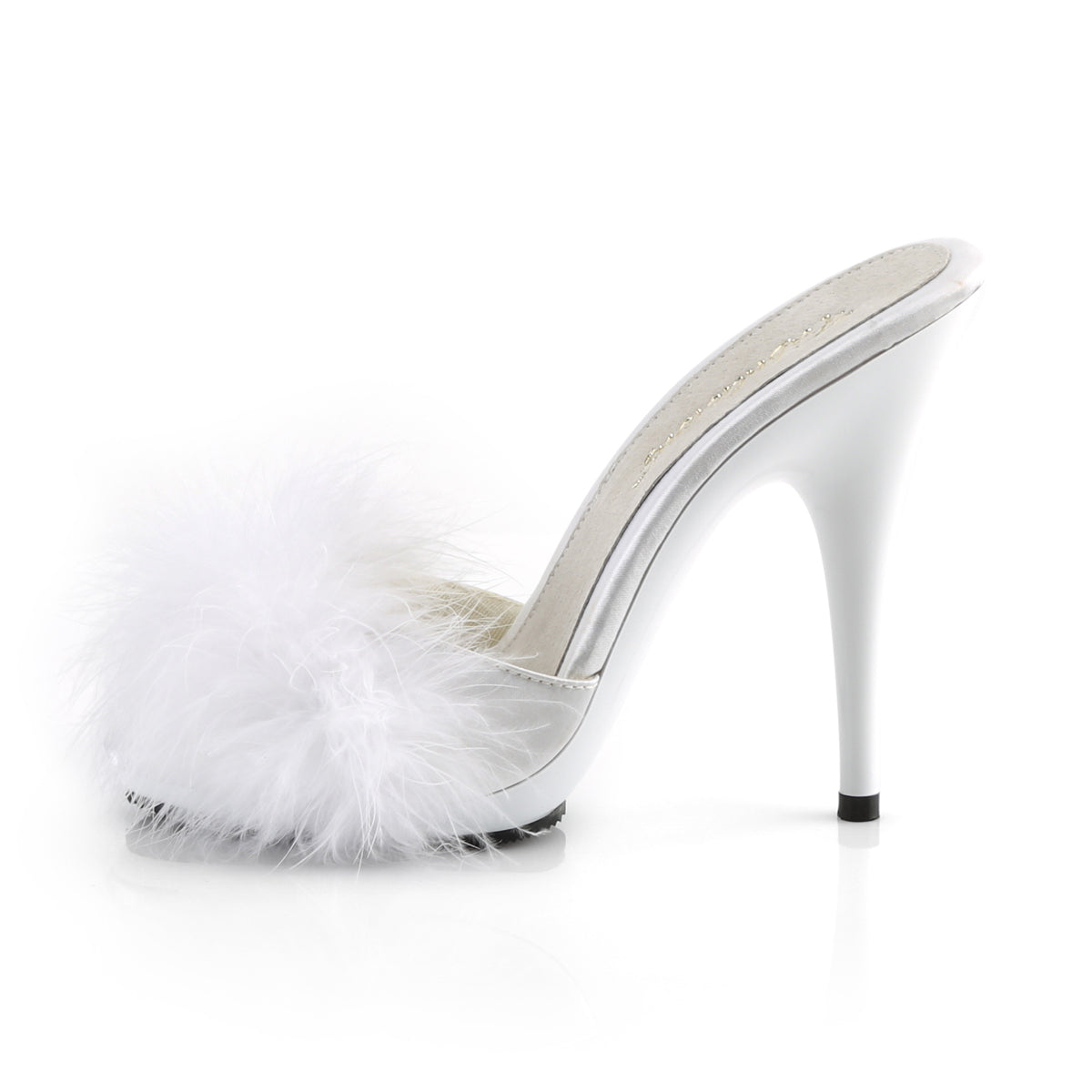 POISE-501F 5" Heel, 3/8" PF Marabou Slide Sandal