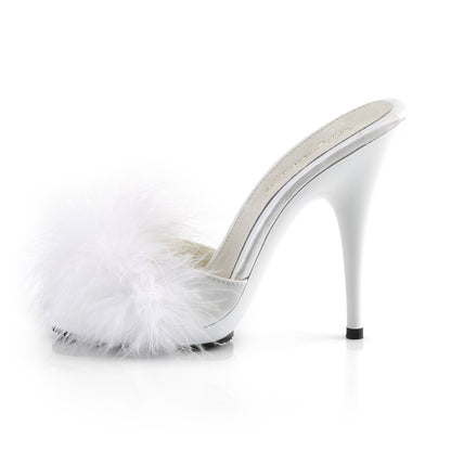 POISE-501F 5" Heel, 3/8" PF Marabou Slide Sandal