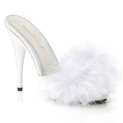 POISE-501F 5" Heel, 3/8" PF Marabou Slide Sandal