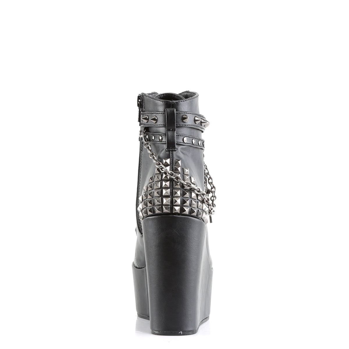 POISON-101 5" Wedge PF Boot w/Straps, Studs, Assorted Charms & Chain