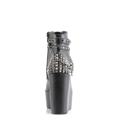 POISON-101 5" Wedge PF Boot w/Straps, Studs, Assorted Charms & Chain