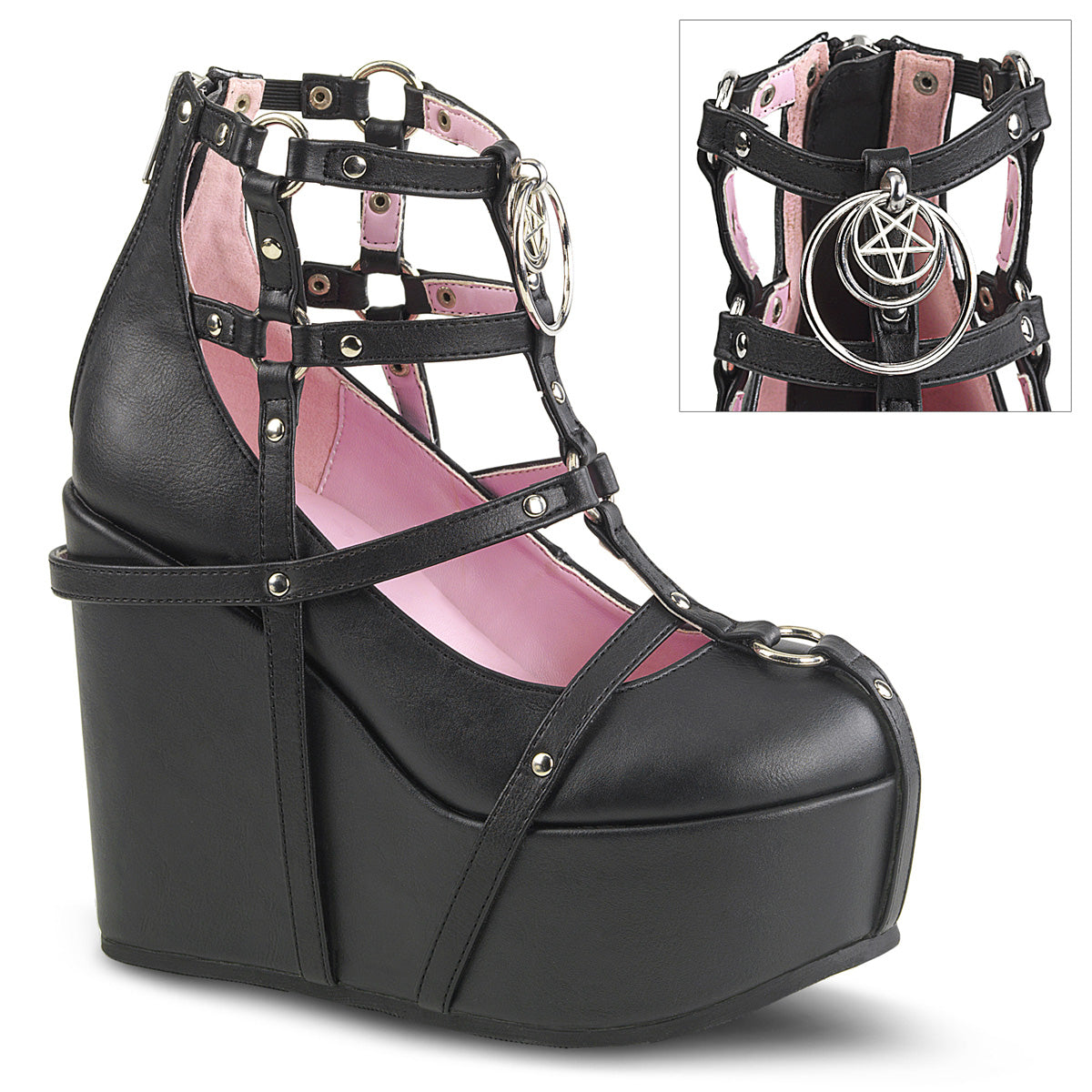POISON-25-1 5" Wedge PF Cage Bootie, Back Metal Zip