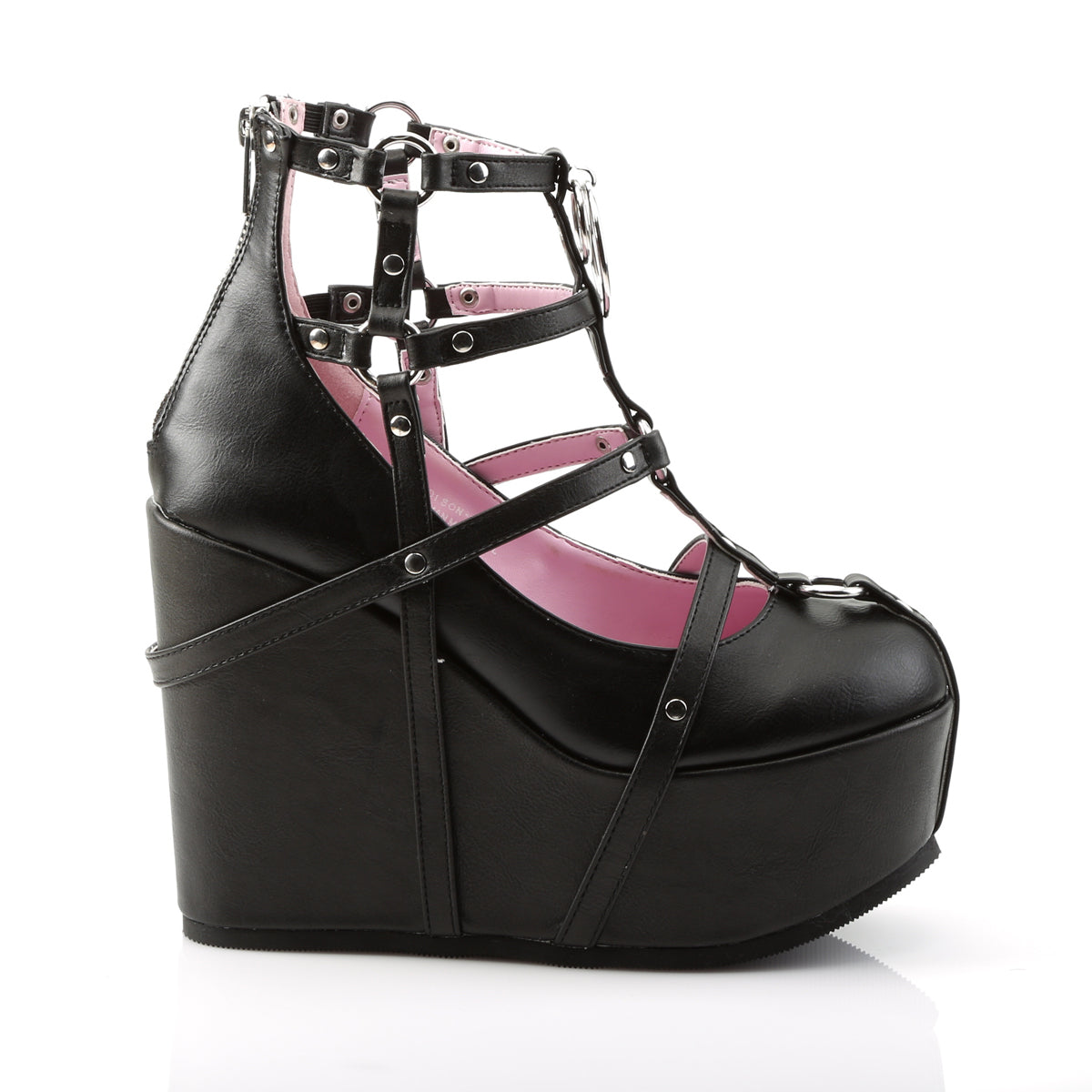 POISON-25-1 5" Wedge PF Cage Bootie, Back Metal Zip