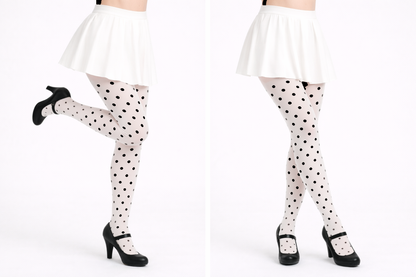 Envy Body Shop Womens Opaque Sheer Polka Dot Pantyhose