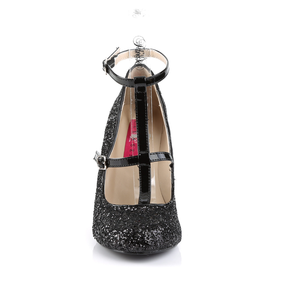 QUEEN-01 4" Heel, Round Toe Pump W/ Glitter