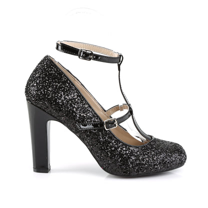 QUEEN-01 4" Heel, Round Toe Pump W/ Glitter