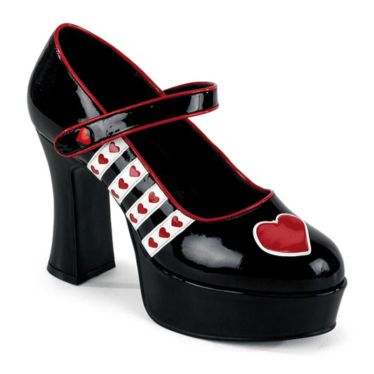 QUEEN-55 *4" Heel, Alice in Wonderland Queen Of Hearts Platform