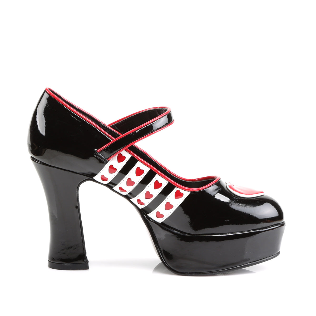 QUEEN-55 *4" Heel, Alice in Wonderland Queen Of Hearts Platform