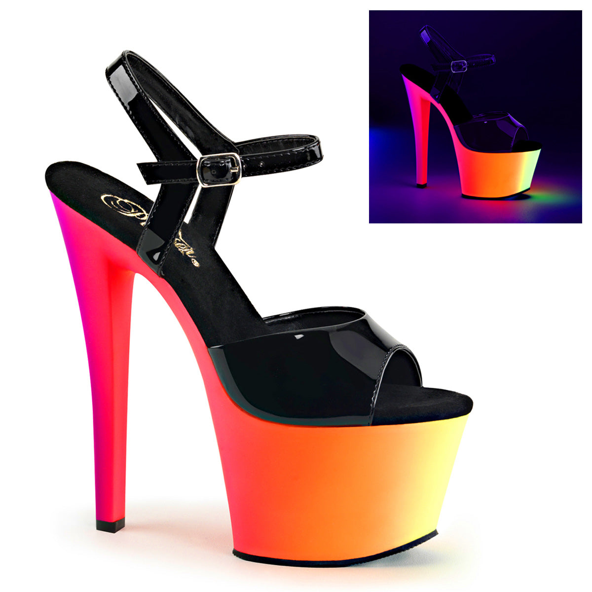 RAINBOW-309UV 7" Heel, 2 3/4" PF Ankle Strap Sandal