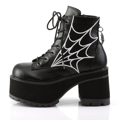 RANGER-105 3 3/4" Heel, 2 1/4" PF Ankle Boot w/ Spider Web Embroidery