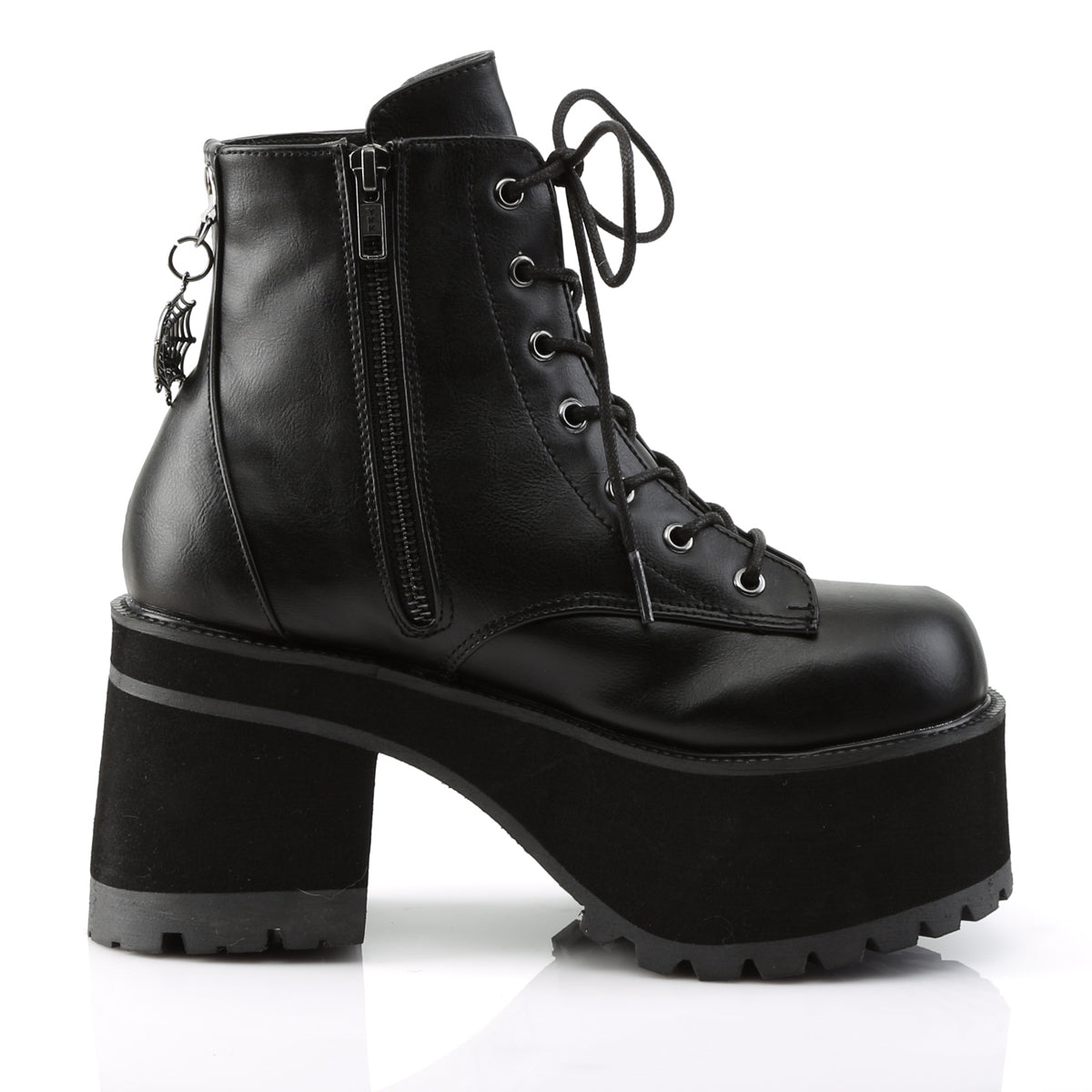 RANGER-105 3 3/4" Heel, 2 1/4" PF Ankle Boot w/ Spider Web Embroidery
