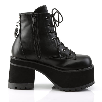 RANGER-105 3 3/4" Heel, 2 1/4" PF Ankle Boot w/ Spider Web Embroidery