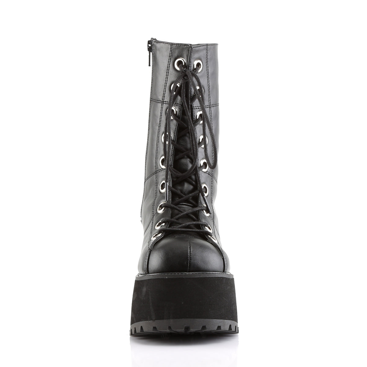 RANGER-301 3 3/4" Block Heel Goth Punk Gogo Calf BT w/ Zipper