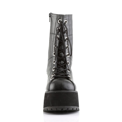 RANGER-301 3 3/4" Block Heel Goth Punk Gogo Calf BT w/ Zipper