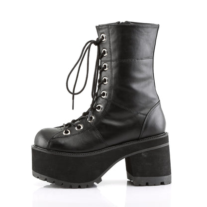 RANGER-301 3 3/4" Block Heel Goth Punk Gogo Calf BT w/ Zipper