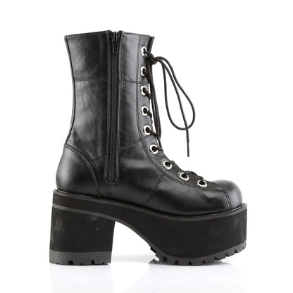 RANGER-301 3 3/4" Block Heel Goth Punk Gogo Calf BT w/ Zipper