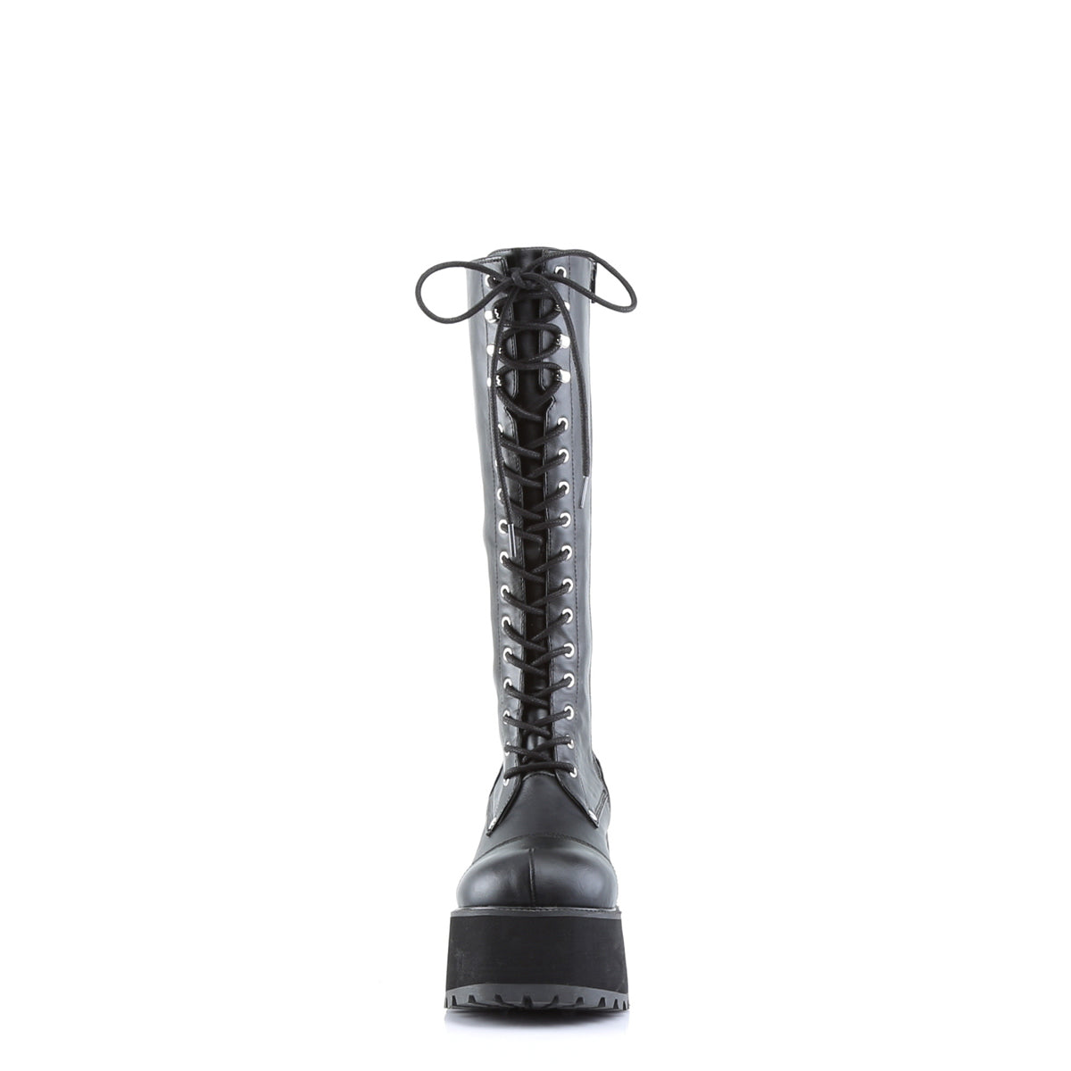 RANGER-302 3 3/4" Block Heel Goth Punk PF Knee BT W/ Side Zipper