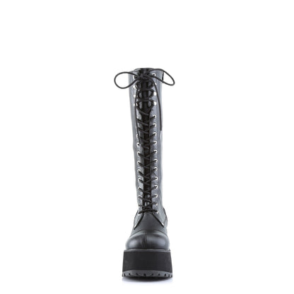 RANGER-302 3 3/4" Block Heel Goth Punk PF Knee BT W/ Side Zipper