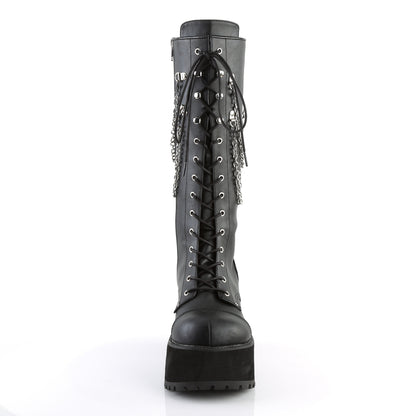 RANGER-303 3 3/4" Heel, 2 1/4" PF Knee High Boot, Metal Side Zip