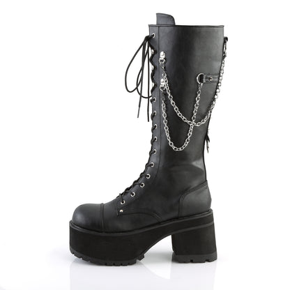RANGER-303 3 3/4" Heel, 2 1/4" PF Knee High Boot, Metal Side Zip