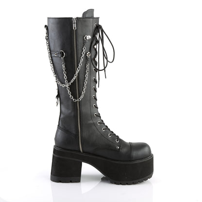 RANGER-303 3 3/4" Heel, 2 1/4" PF Knee High Boot, Metal Side Zip