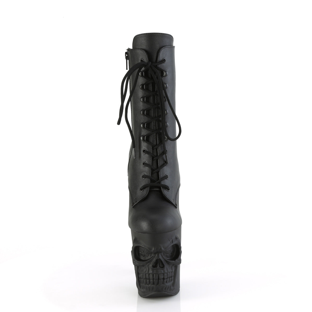 RAPTURE-1020 8" Finger Bone Heel, 4" Skull PF Ankle Boot, Inside Zip