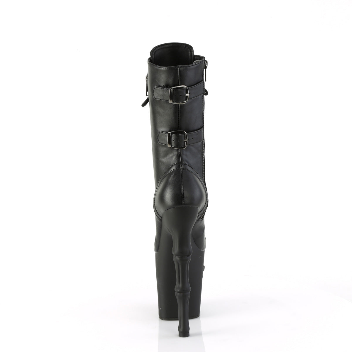 RAPTURE-1047 *8" Finger Bone Heel, 4" Skull PF Mid Calf Boot, Inside Zip