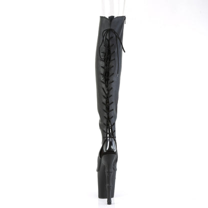 RAPTURE-3019 *8" Finger Bone Heel, 4" Skull PF Over-the-Knee Boot
