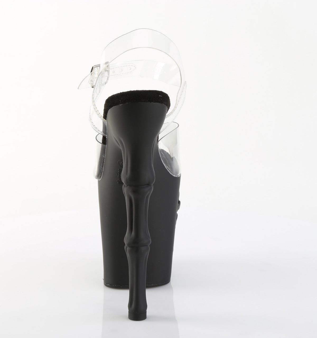 RAPTURE-808 8" Finger Bone Heel, 4" Skull PF Ankle Strap Sandal