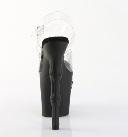 RAPTURE-808 8" Finger Bone Heel, 4" Skull PF Ankle Strap Sandal