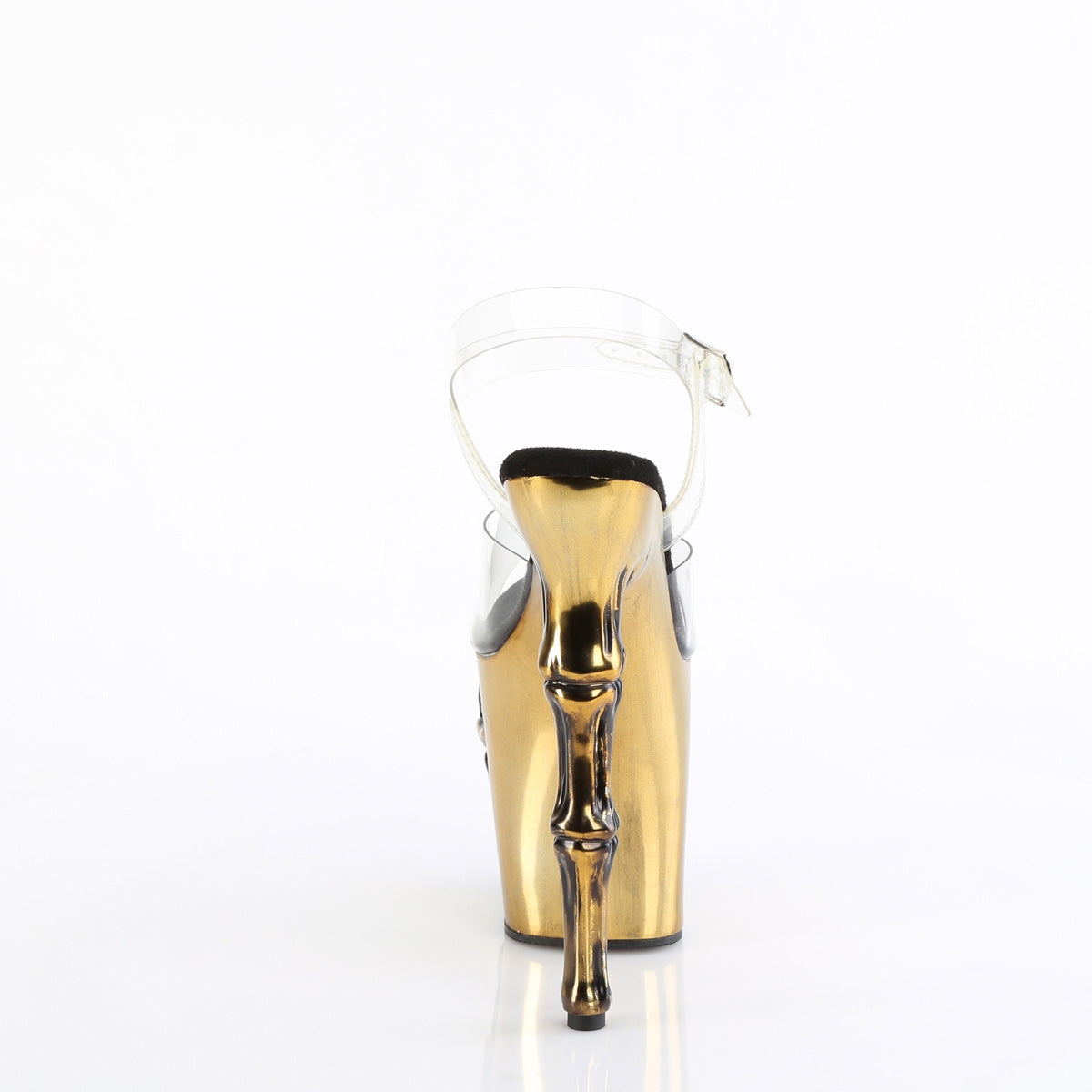 RAPTURE-808-LT *8" Finger Bone Heel, 4" Skull PF LED Ankle Strap Sandal