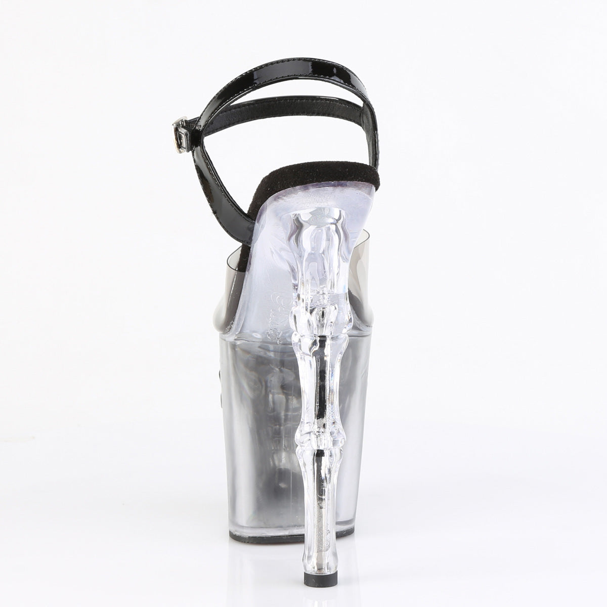 RAPTURE-808T-1 8" Finger Bone Heel, 4" Skull PF Ombre Ankle Strap Sandal