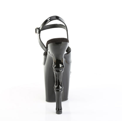 RAPTURE-809 8" Finger Bone Heel, 4" Skull PF Ankle Strap Sandal