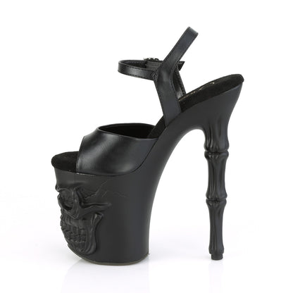 RAPTURE-809 8" Finger Bone Heel, 4" Skull PF Ankle Strap Sandal