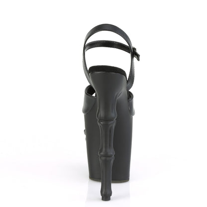 RAPTURE-809 8" Finger Bone Heel, 4" Skull PF Ankle Strap Sandal