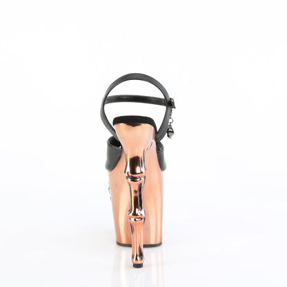 RAPTURE-809-LT *8" Finger Bone Heel, 4" Skull PF LED Ankle Strap Sandal