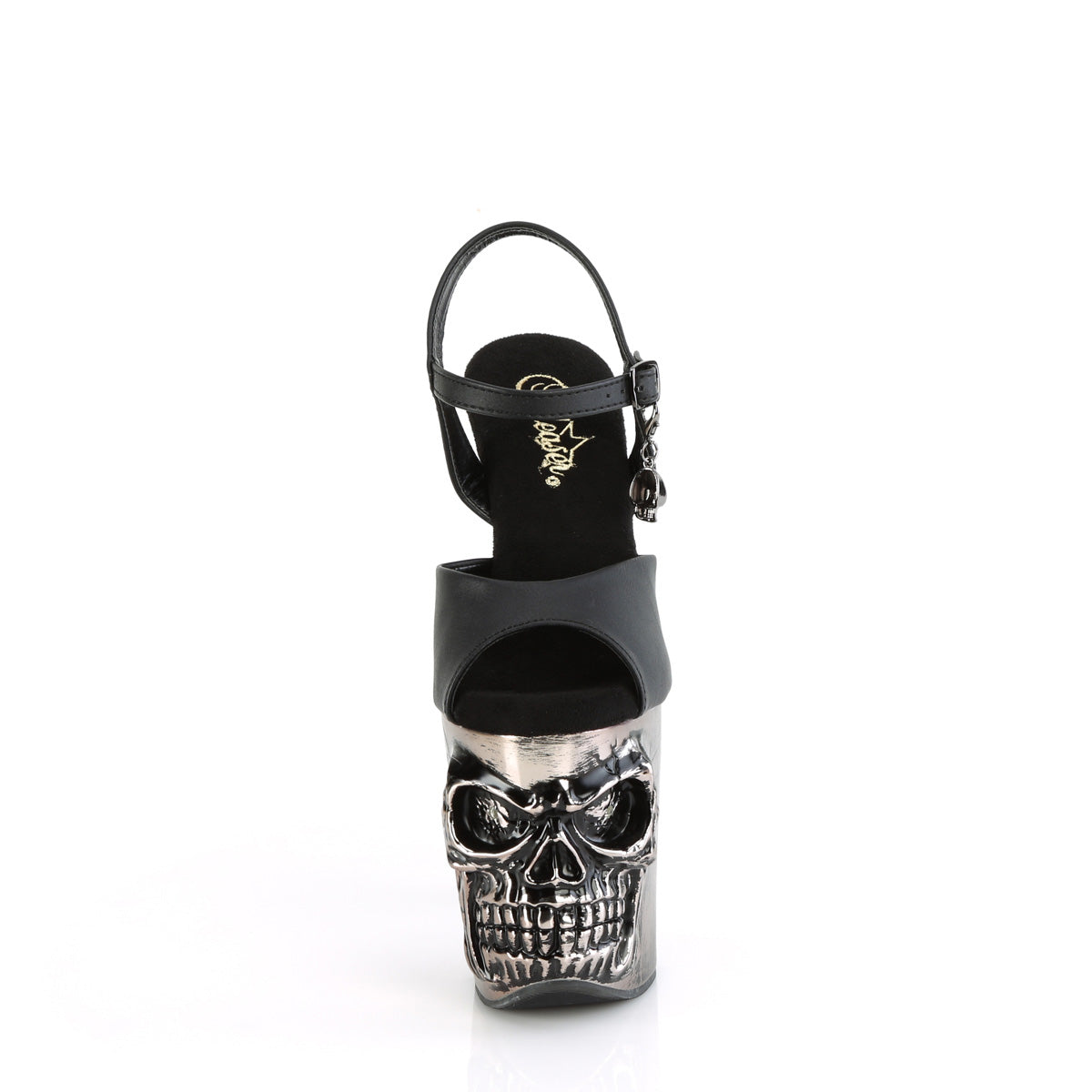 RAPTURE-809-LT *8" Finger Bone Heel, 4" Skull PF LED Ankle Strap Sandal