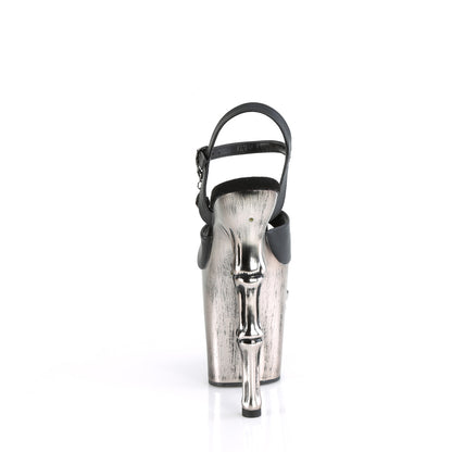 RAPTURE-809-LT 8" Finger Bone Heel, 4" Skull PF LED Ankle Strap Sandal