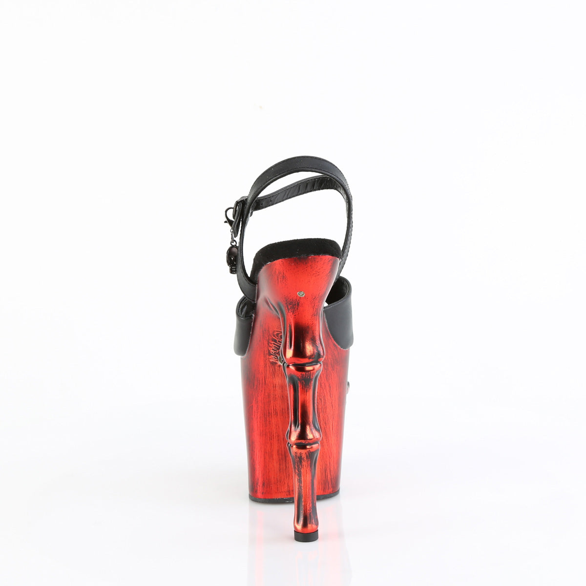 RAPTURE-809-LT 8" Finger Bone Heel, 4" Skull PF LED Ankle Strap Sandal
