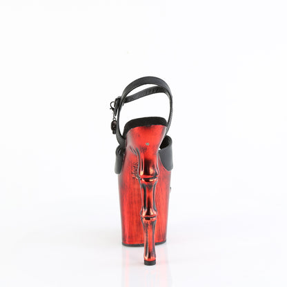 RAPTURE-809-LT 8" Finger Bone Heel, 4" Skull PF LED Ankle Strap Sandal